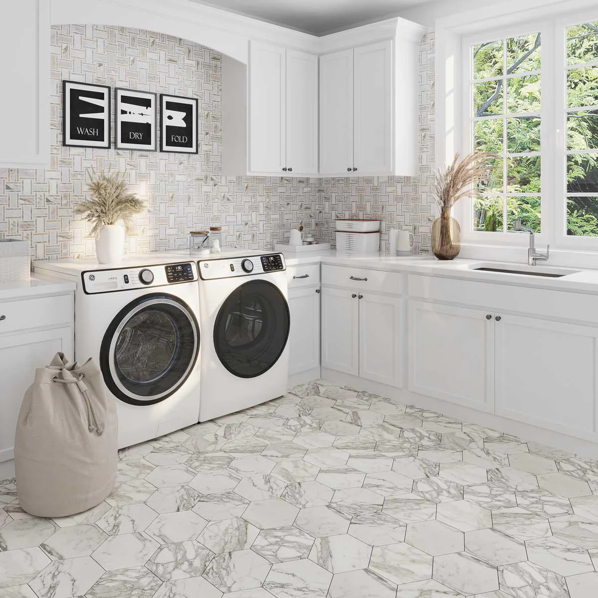 10" Calacatta Gold Marble Hexagon Tile Honed - Image 11