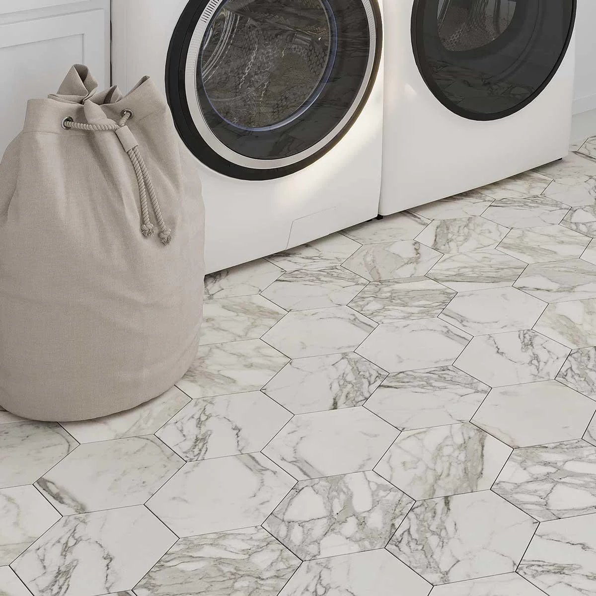 10" Calacatta Gold Marble Hexagon Tile Honed - Image 5