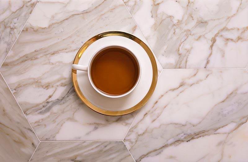 10" Calacatta Gold Marble Hexagon Tile Honed - Image 9