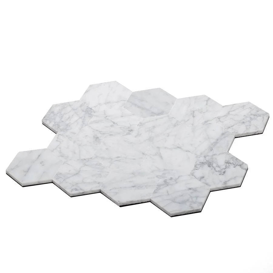 2.5" Carrara Hexagon Peel and Stick Tile - Image 3