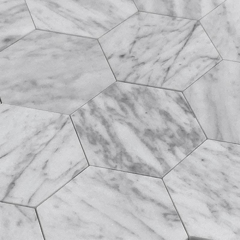 2.5" Carrara Hexagon Peel and Stick Tile - Image 4