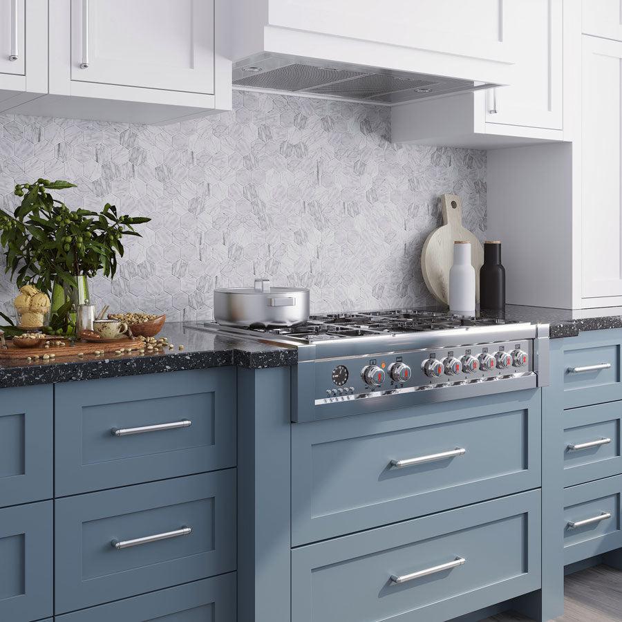 2.5" Carrara Hexagon Peel and Stick Tile - Image 5