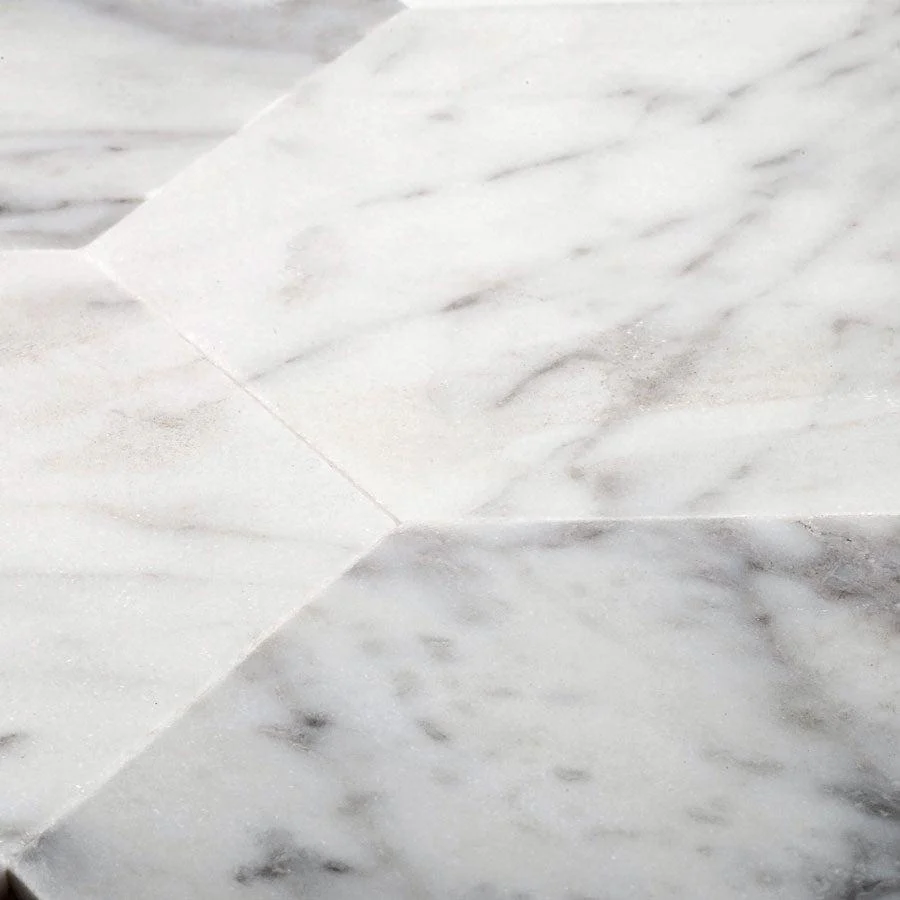 5" Carrara Hexagon Marble Peel and Stick Tile - Image 5