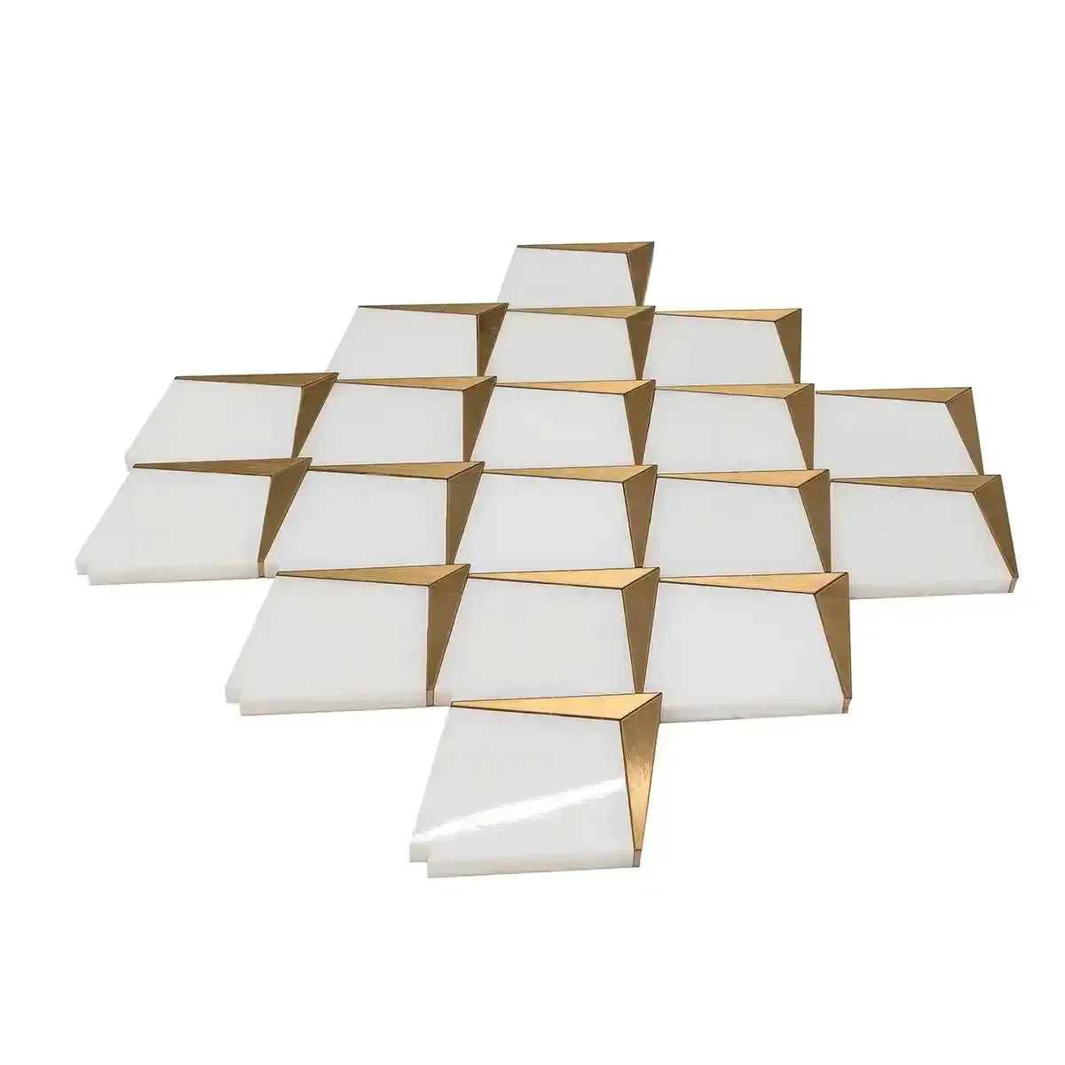 Arrowhead Brass Marble Mosaic Tile - Image 10