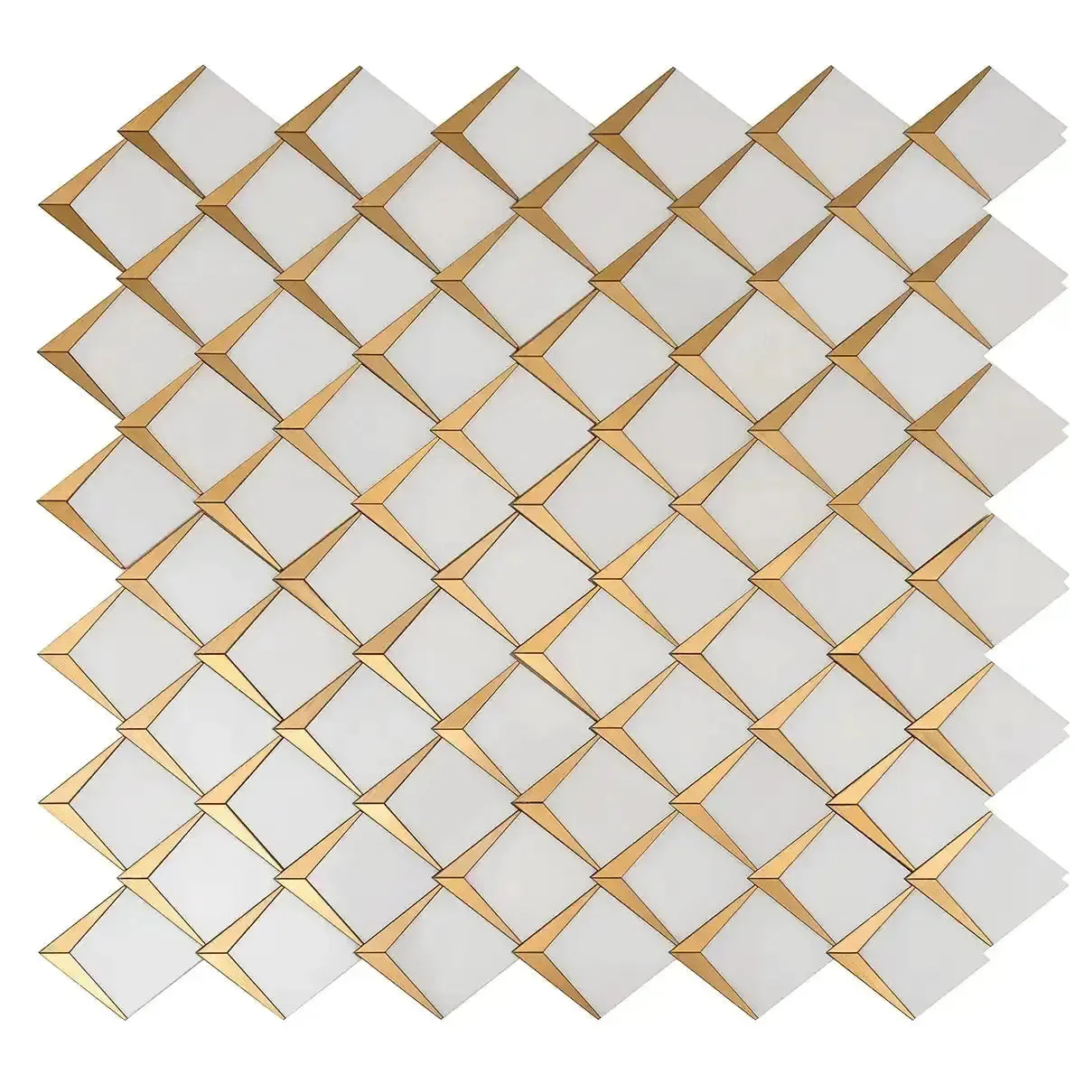 Arrowhead Brass Marble Mosaic Tile - Image 8