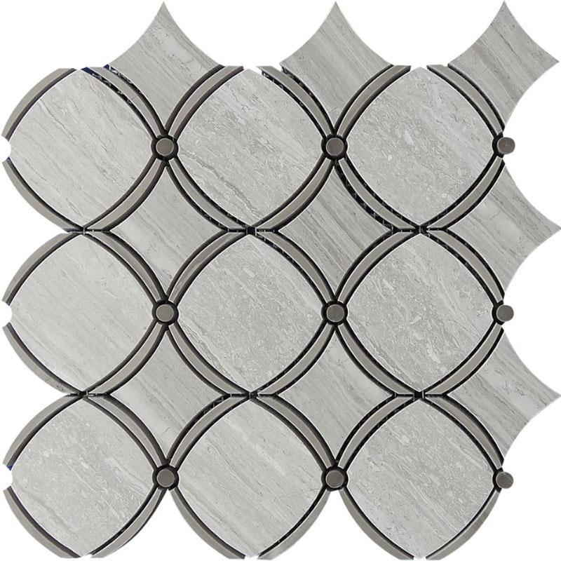 Athens Gray Diamond Chain Marble Mosaic Tile - Image 4