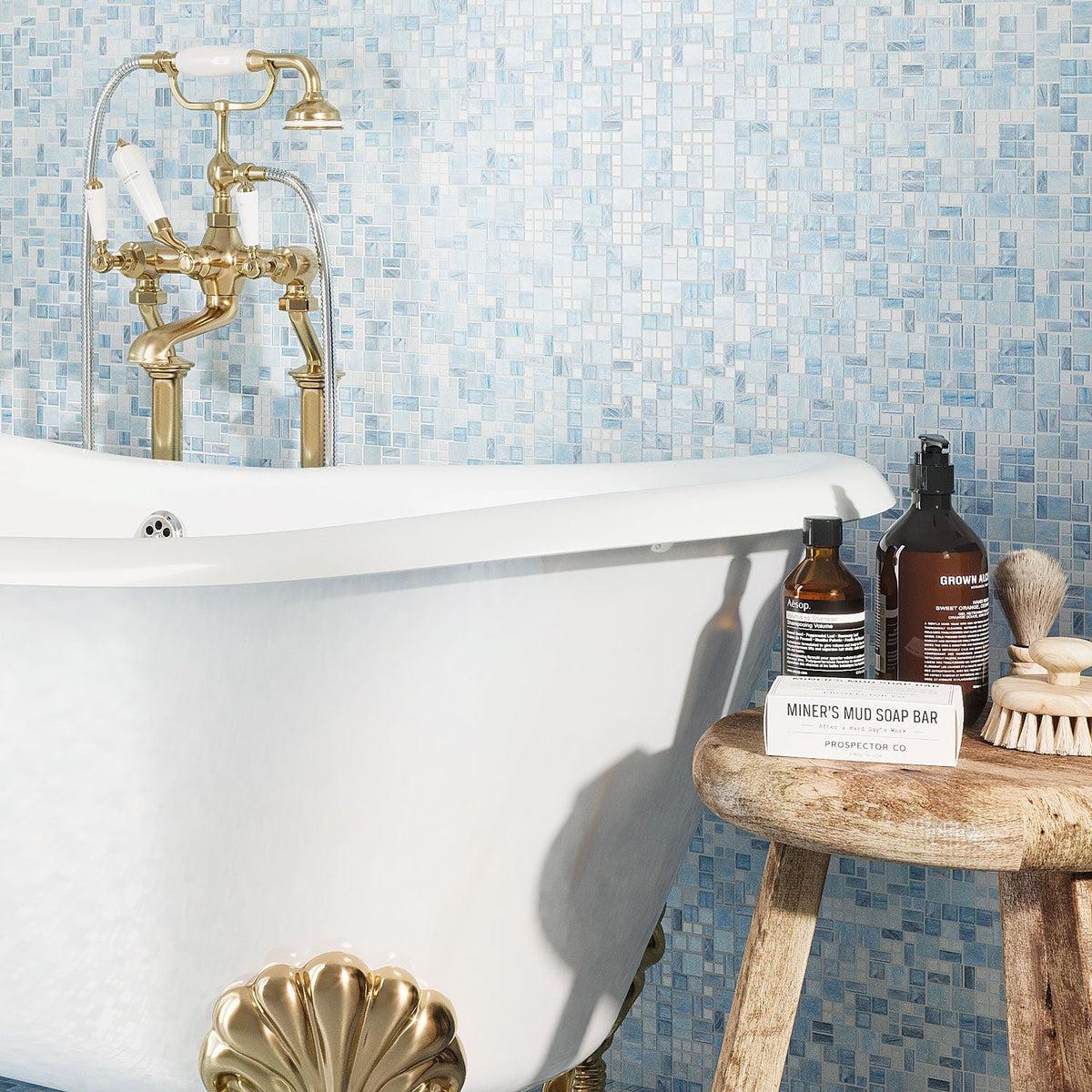 Blue Mini Versailles Glass Mosaic Tile - Image 8