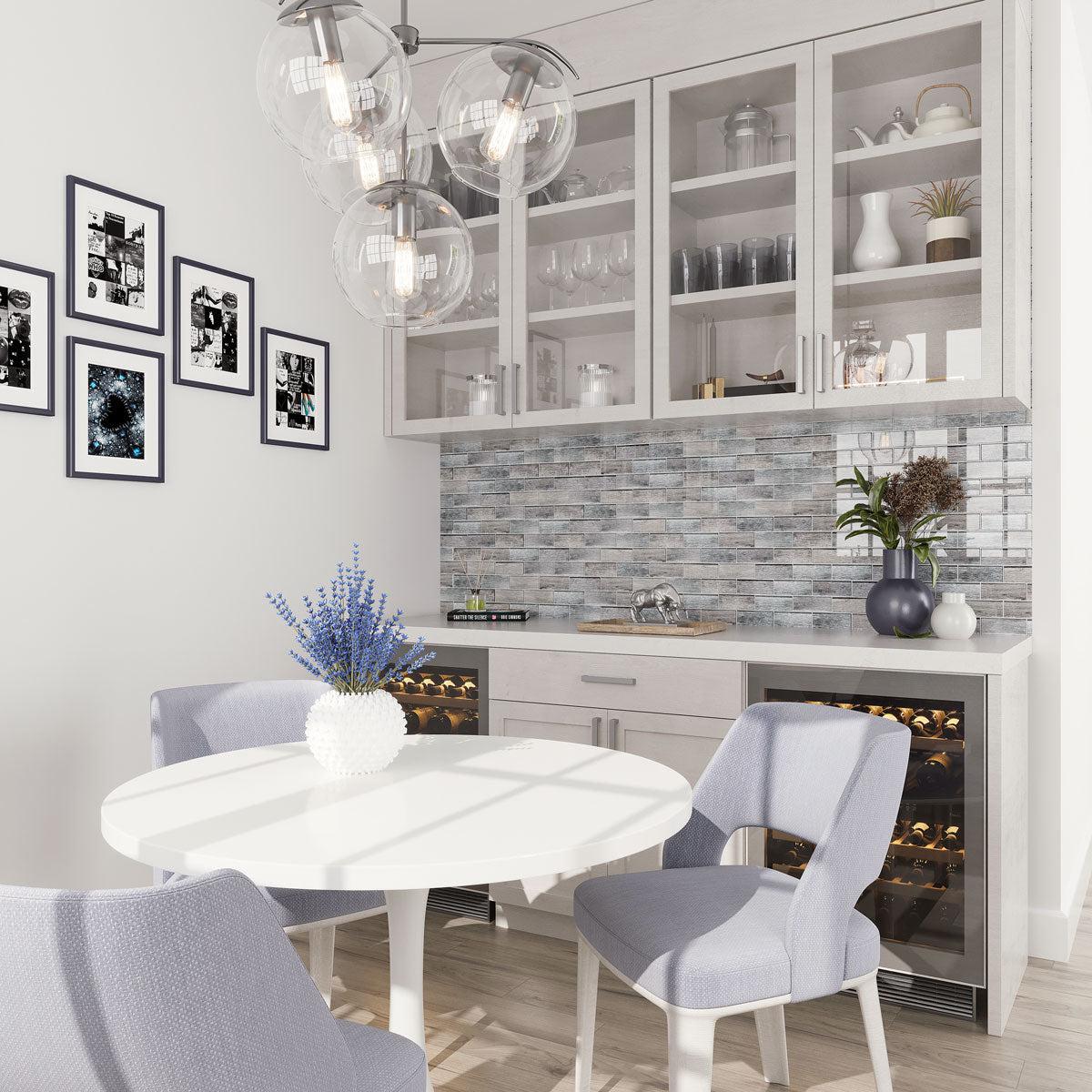 Blue Wooden Glass Subway Mosaic Tile - Image 5