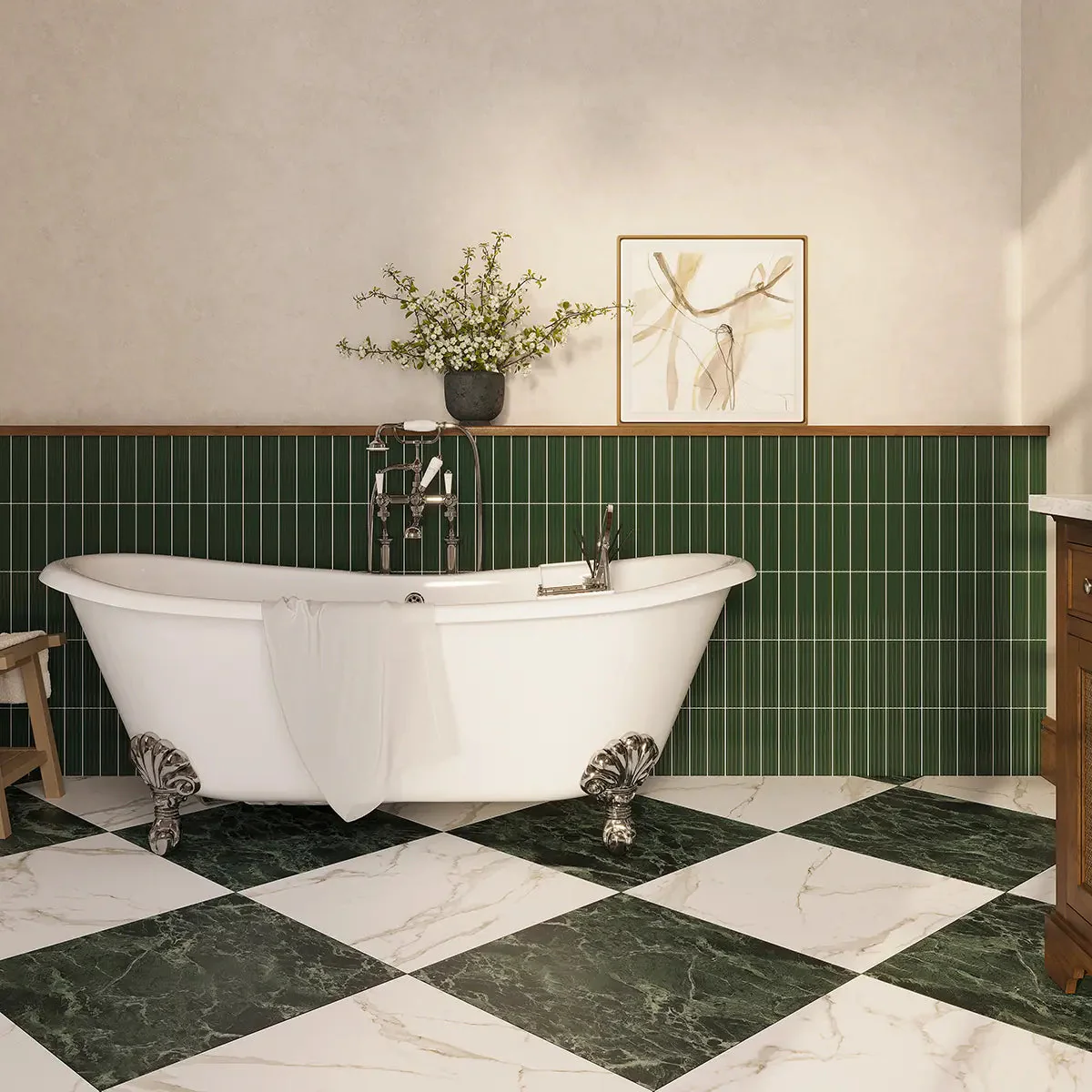 Groove Laurel Deco Gloss Ceramic Subway Tile - Image 7