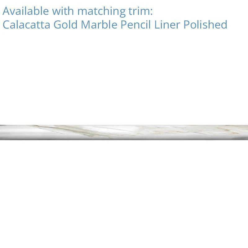 Calacatta Gold Marble 1.2" Penny Tile Polished - Image 7