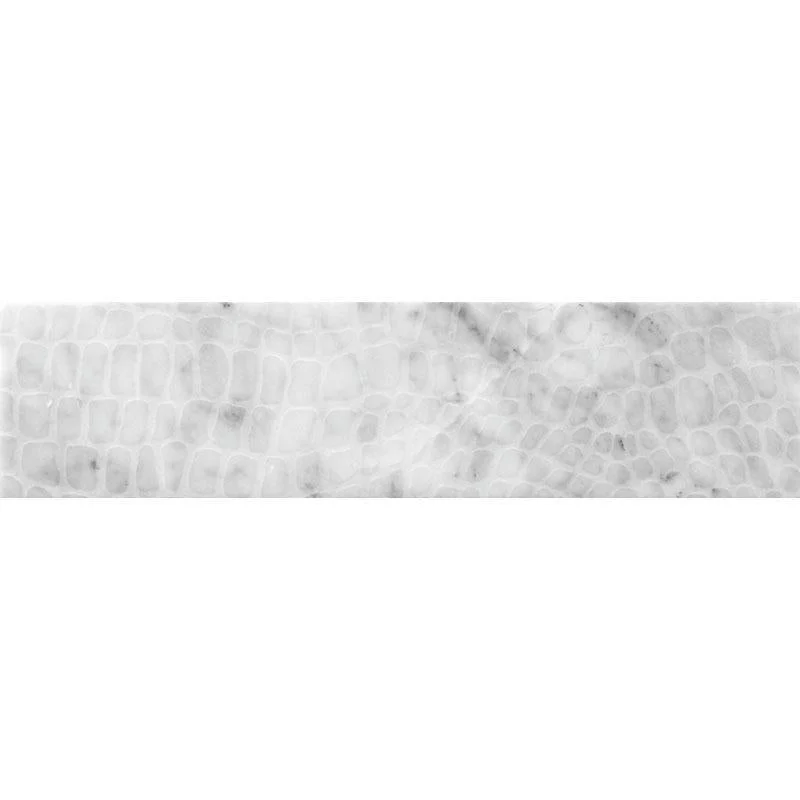 Carrara Gator Etched Subway Marble Tile - Image 3