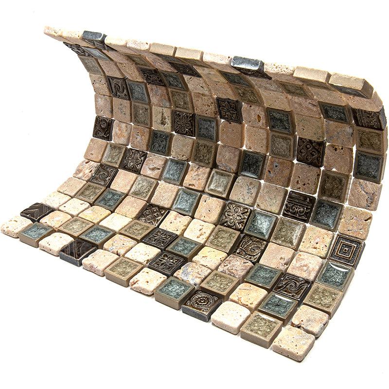 Eclectic Travertine Square Mosaic Tile - Image 5