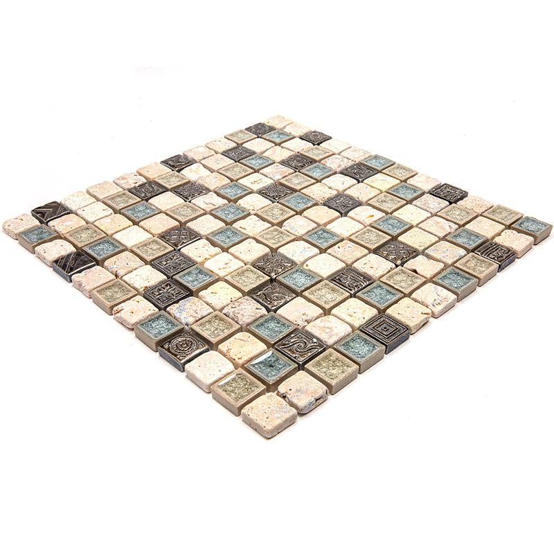 Eclectic Travertine Square Mosaic Tile - Image 6