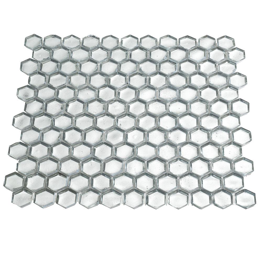 Glossy Silver Hexagon Glass Mosaic Tile - Image 6