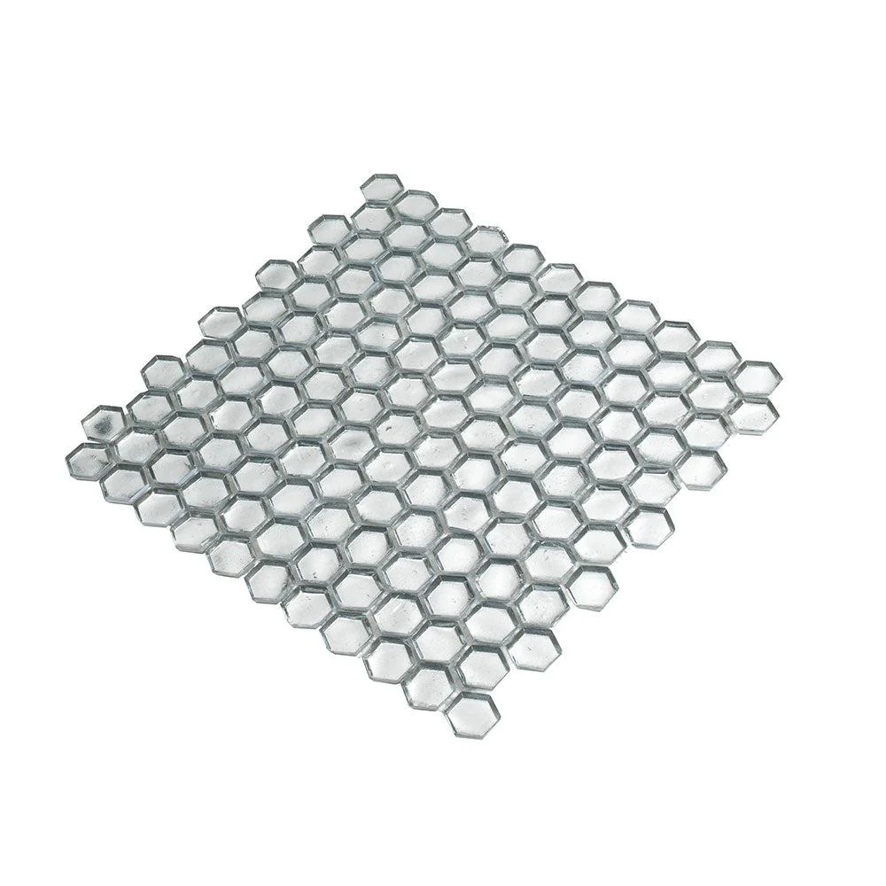 Glossy Silver Hexagon Glass Mosaic Tile - Image 7
