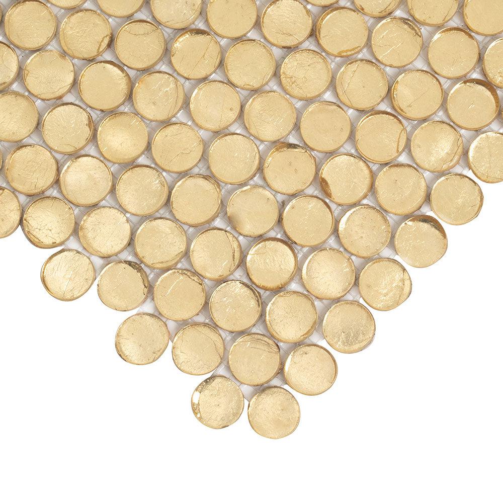 Gold Glass Penny Round Mosaic Tile - Image 10