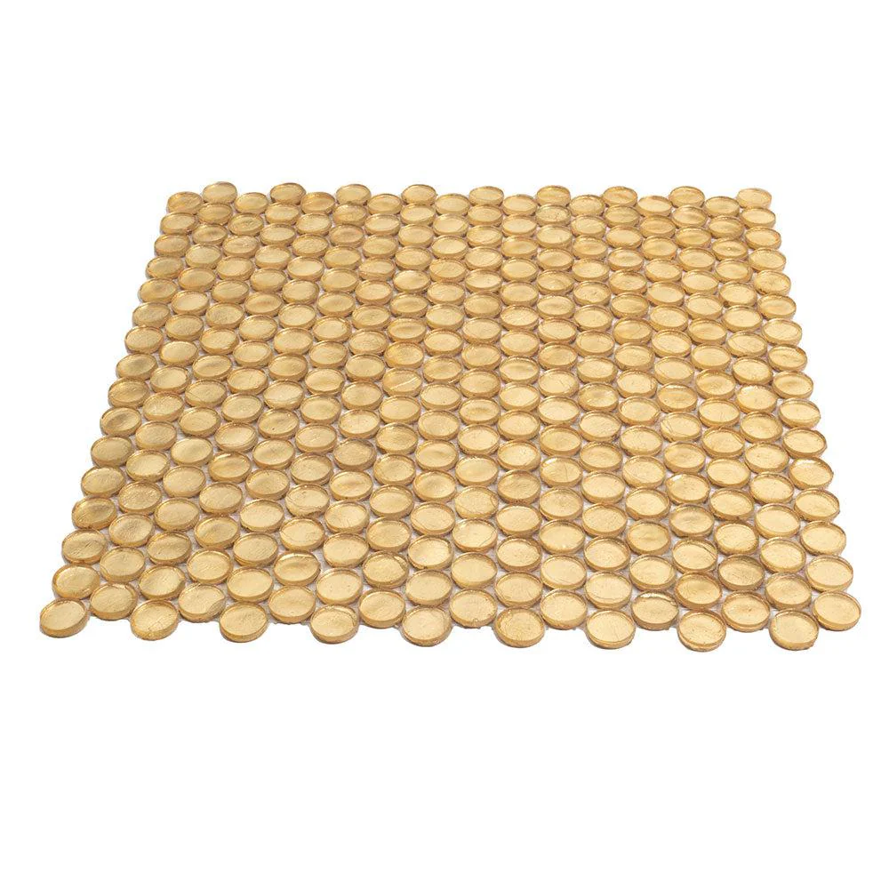 Gold Glass Penny Round Mosaic Tile - Image 7