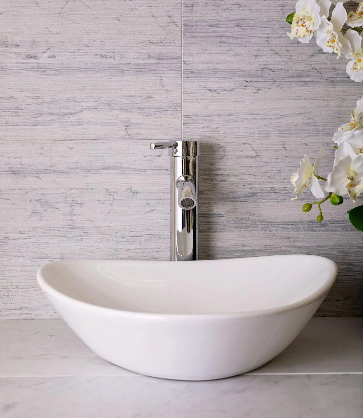 Grey Limestone Waves Etched Subway Tile - Image 5