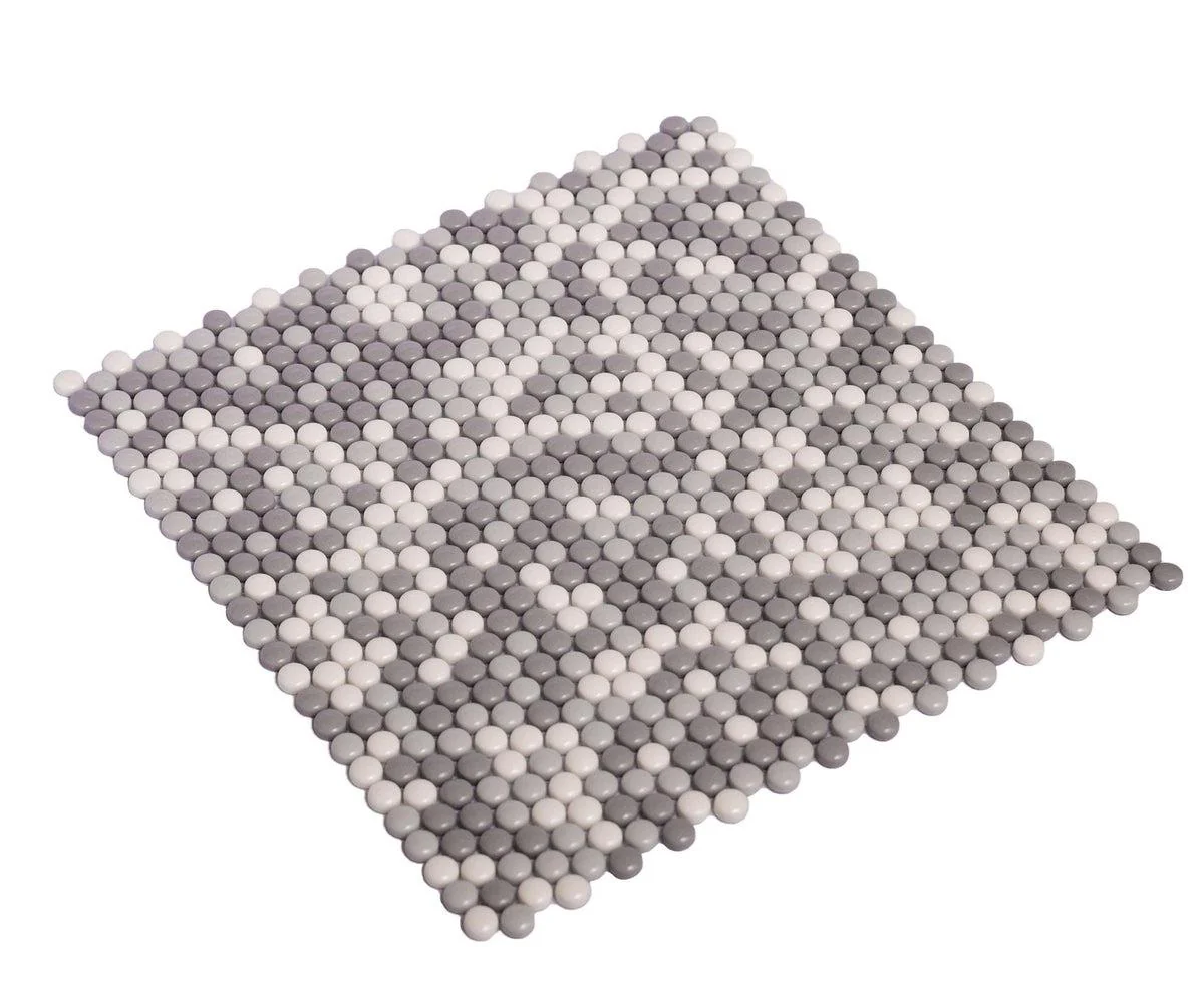 Grey Pearl Penny Recycled Glass Mosaic Tile - Image 5