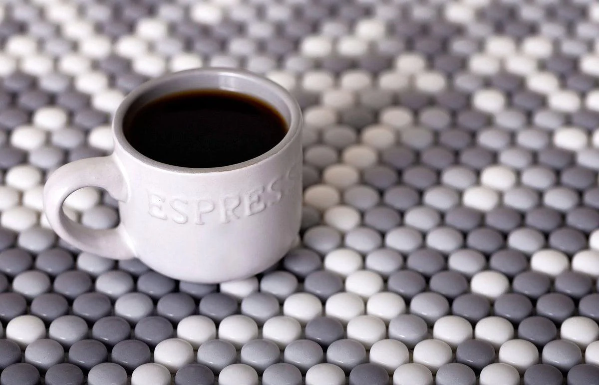 Grey Pearl Penny Recycled Glass Mosaic Tile - Image 9