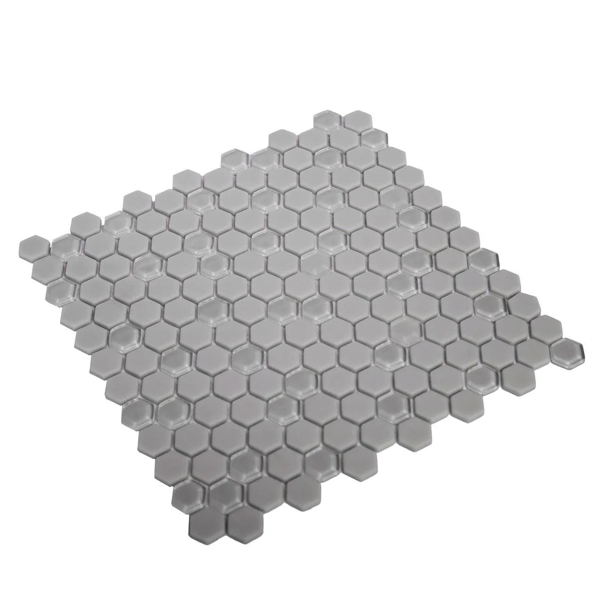Grey Recycled Glass Hexagon Mosaic Tile - Image 6