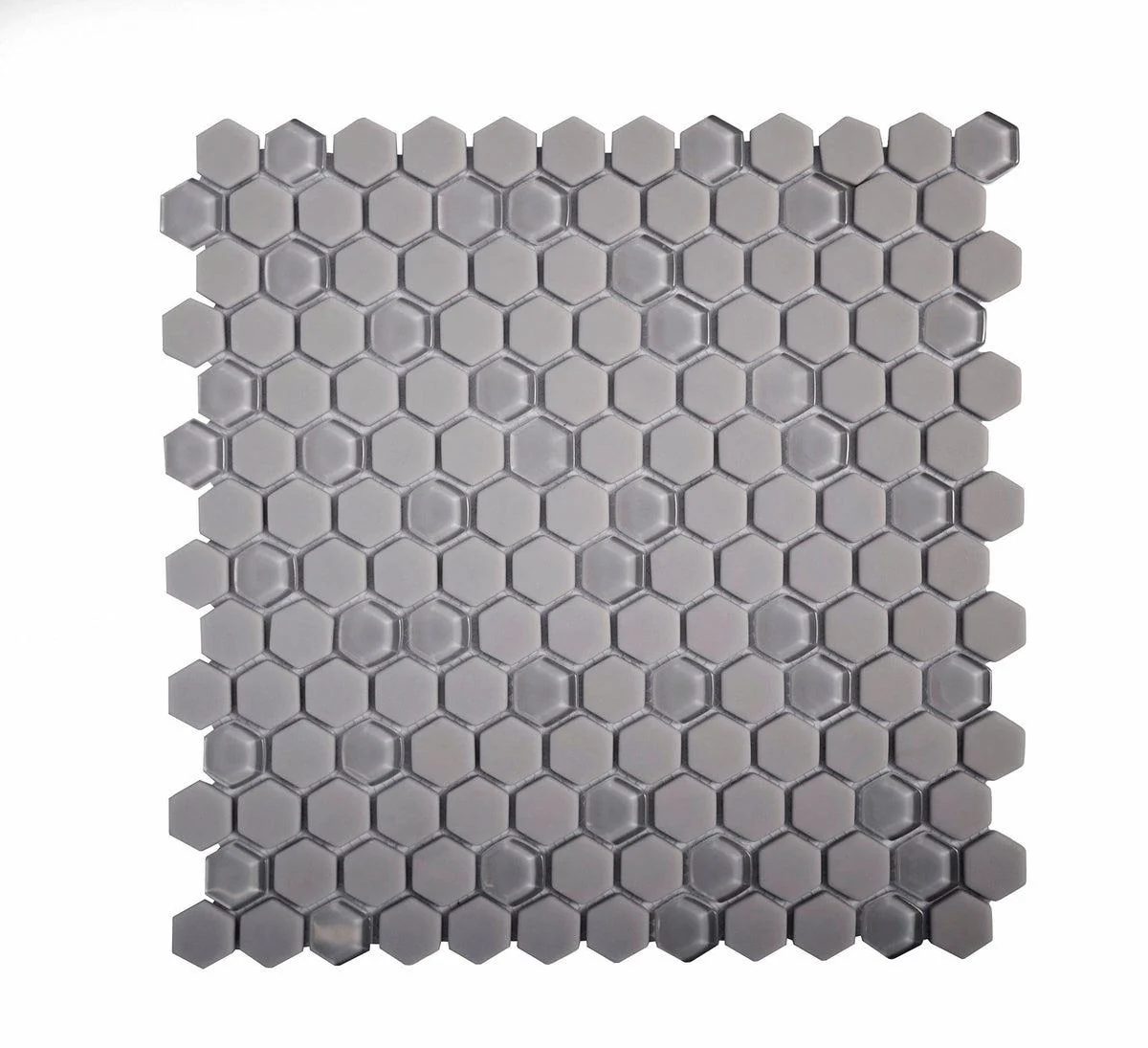 Grey Recycled Glass Hexagon Mosaic Tile - Image 8