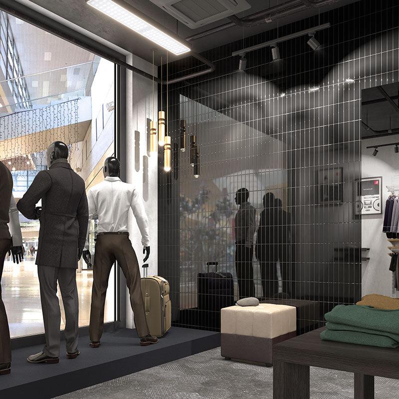 Groove Black Gloss Ceramic Subway Tile - Image 5