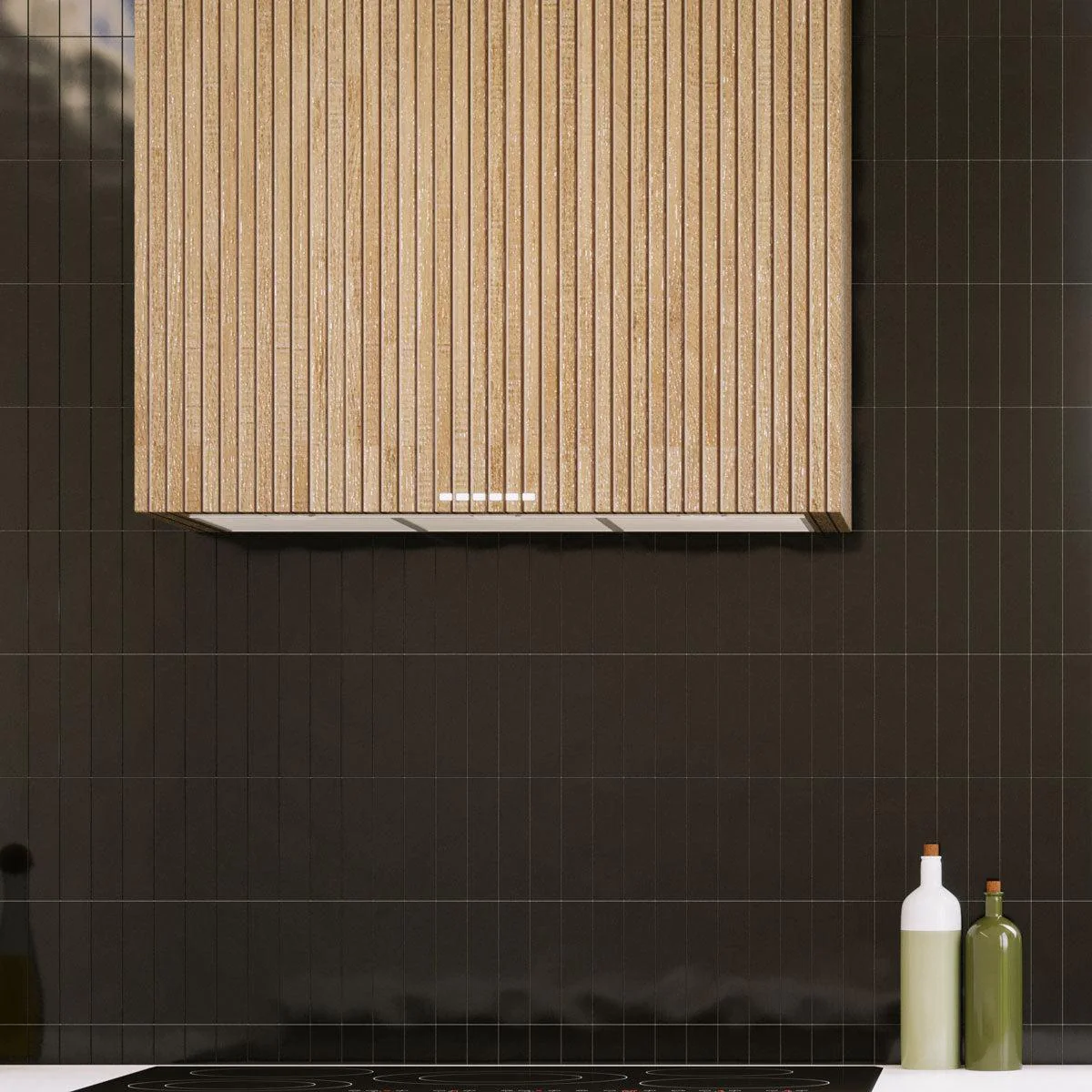 Groove Black Gloss Ceramic Subway Tile - Image 6