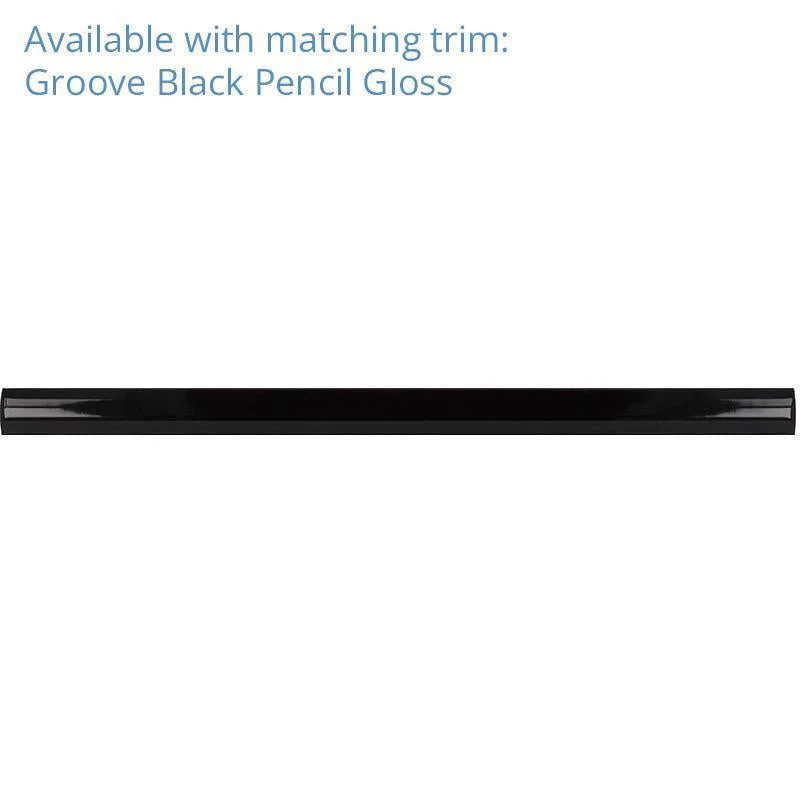 Groove Black Gloss Ceramic Subway Tile - Image 7