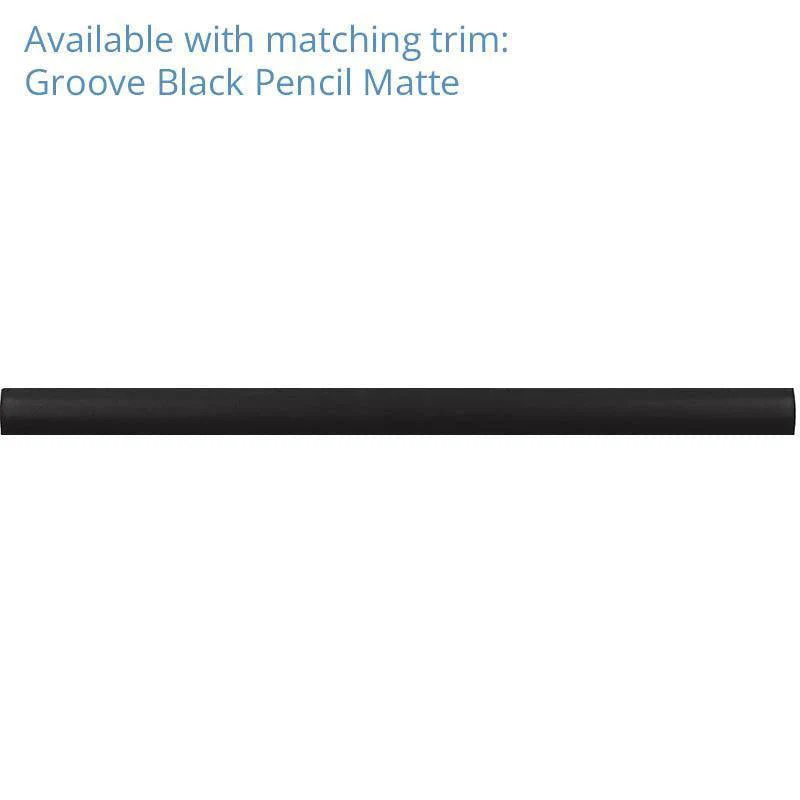 Groove Black Matte Ceramic Subway Tile - Image 4