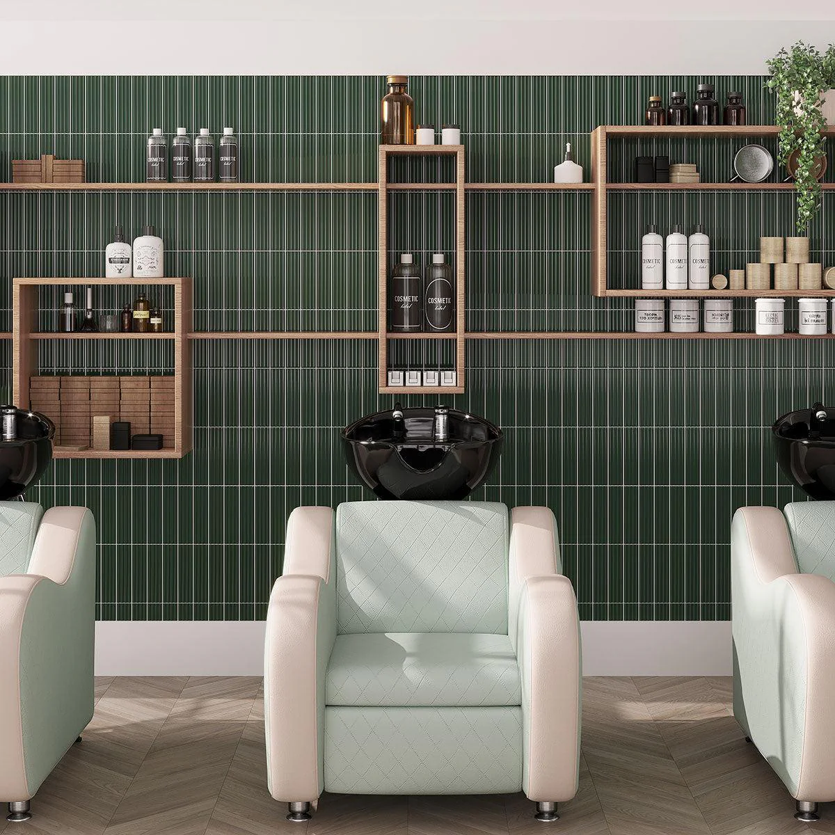 Groove Laurel Deco Gloss Ceramic Subway Tile - Image 4