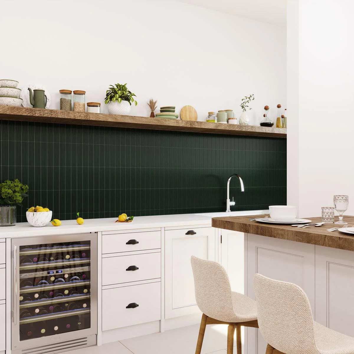 Groove Laurel Deco Gloss Ceramic Subway Tile - Image 6