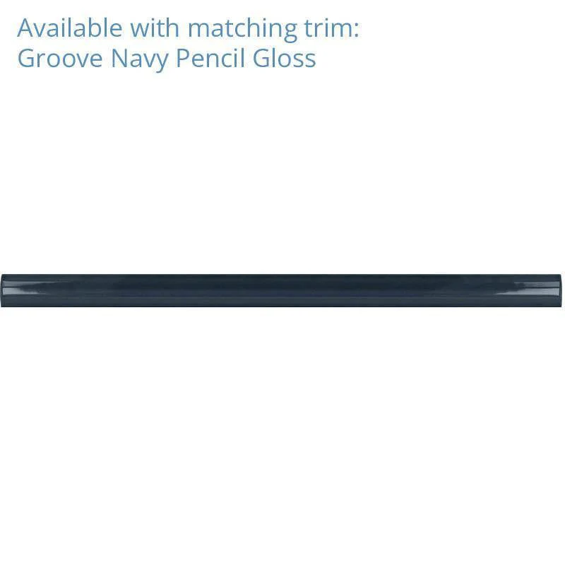 Groove Navy Deco Gloss Ceramic Subway Tile - Image 11