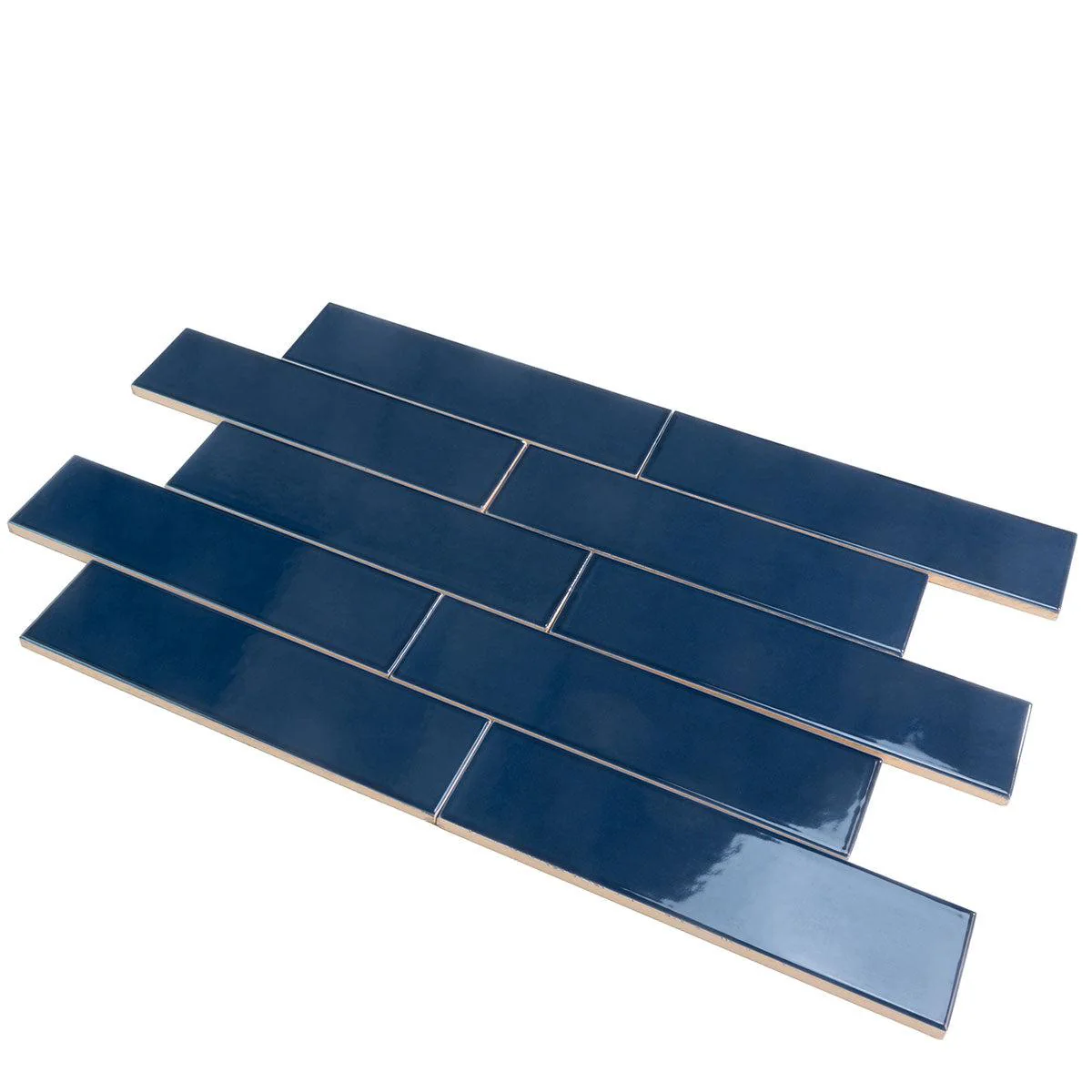 Groove Navy Gloss Ceramic Subway Tile - Image 11