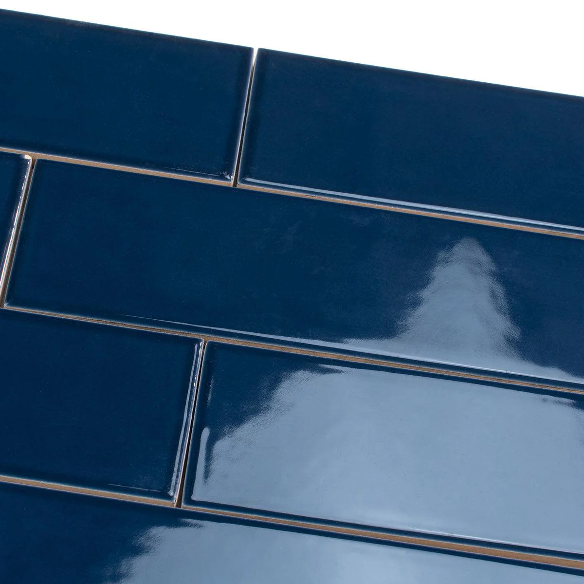 Groove Navy Gloss Ceramic Subway Tile - Image 4