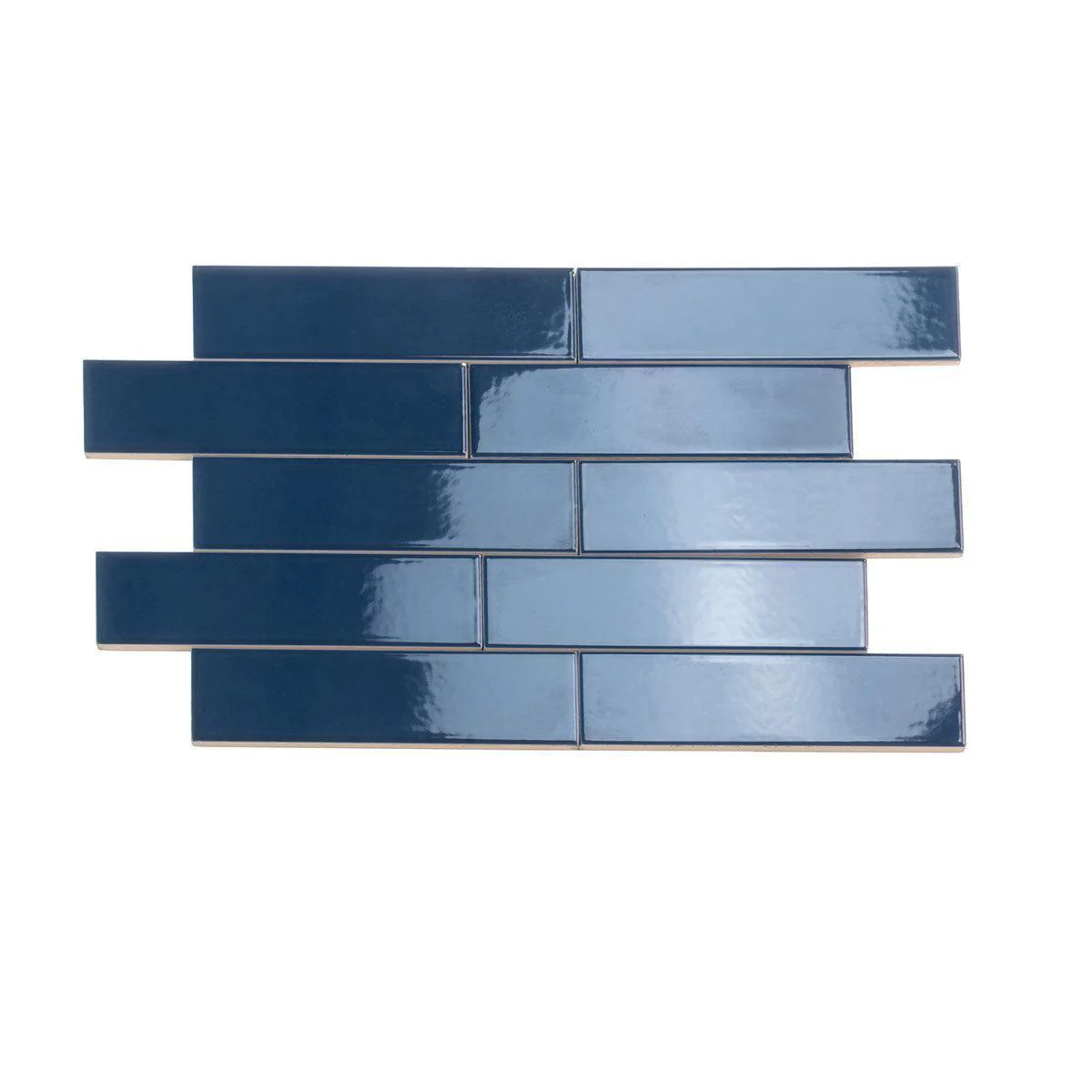 Groove Navy Gloss Ceramic Subway Tile - Image 7