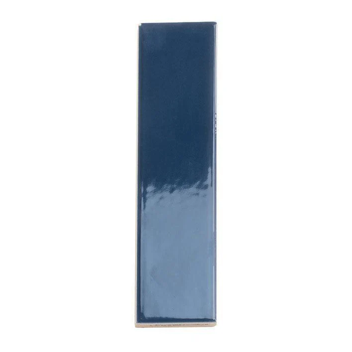 Groove Navy Gloss Ceramic Subway Tile - Image 8
