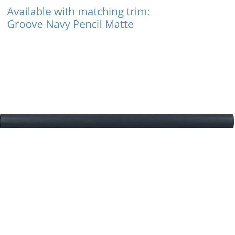 Groove Navy Matte Ceramic Subway Tile - Image 7