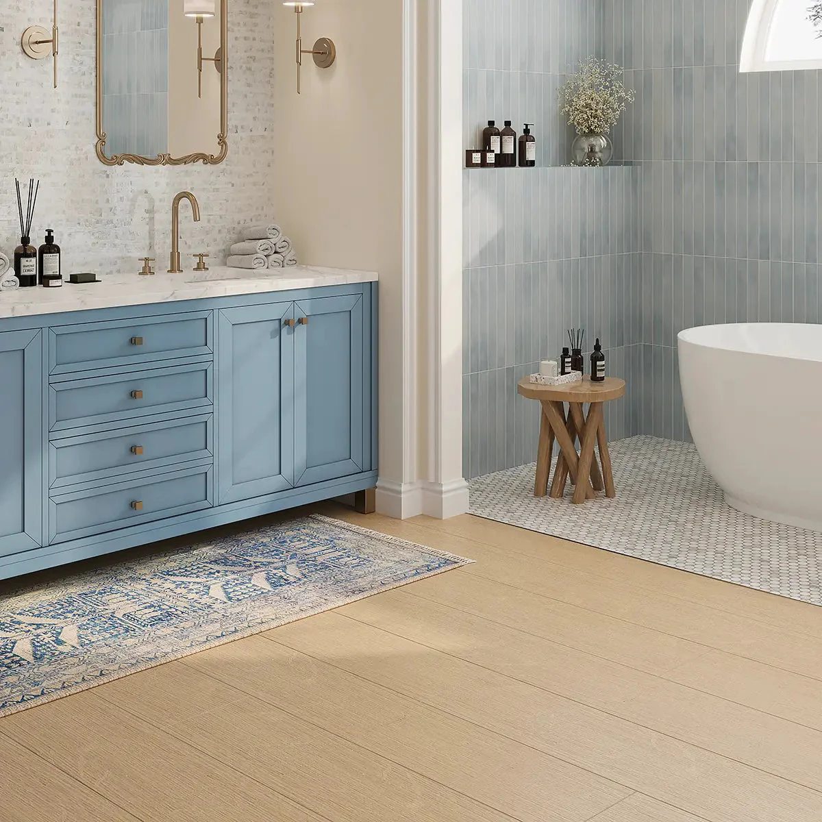 Calacatta Gold Small Marble Round Penny Tile - Image 7