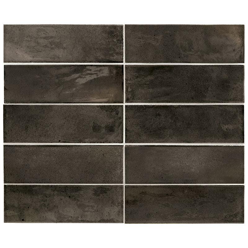 Luna Black 2.5x8 Ceramic Subway Tile - Image 3