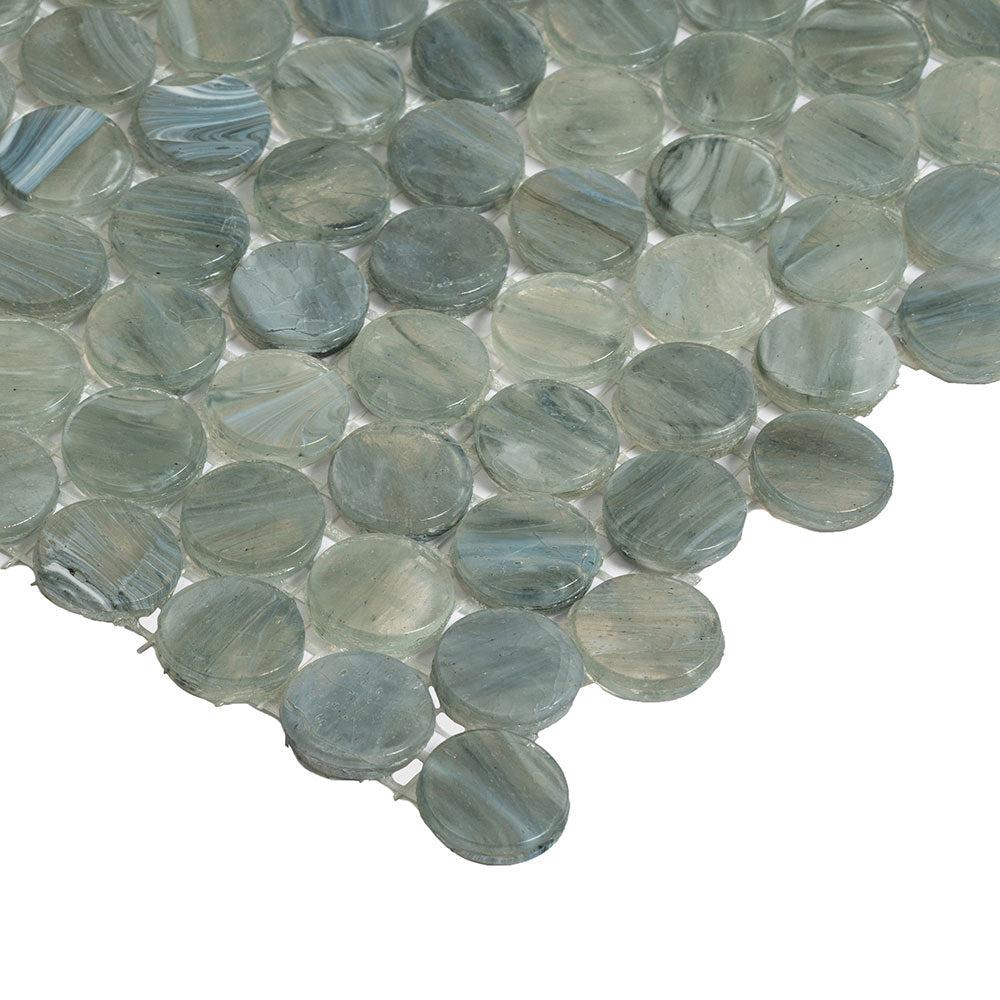 Mixed Gray Glass Penny Round Mosaic Tile - Image 4