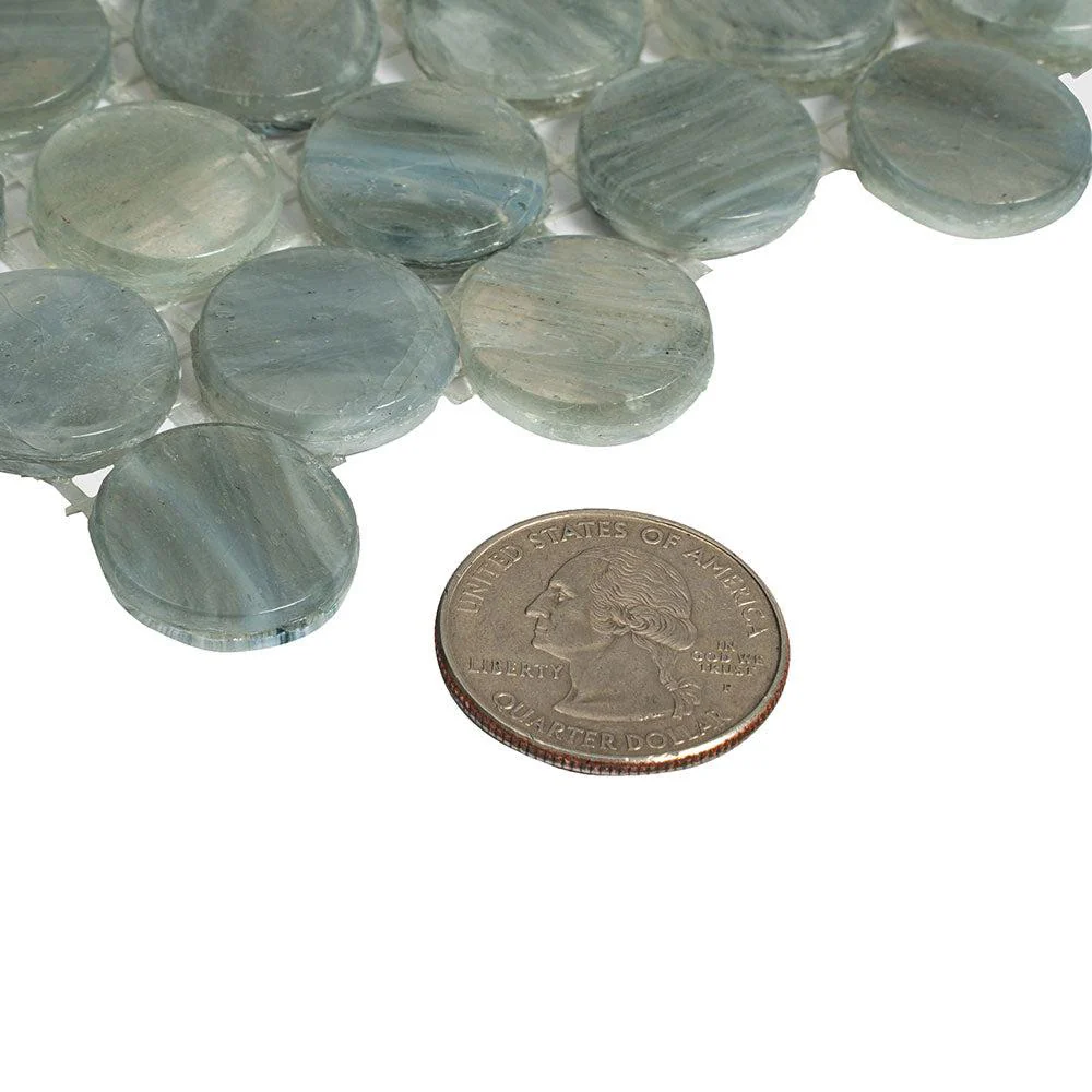 Mixed Gray Glass Penny Round Mosaic Tile - Image 5