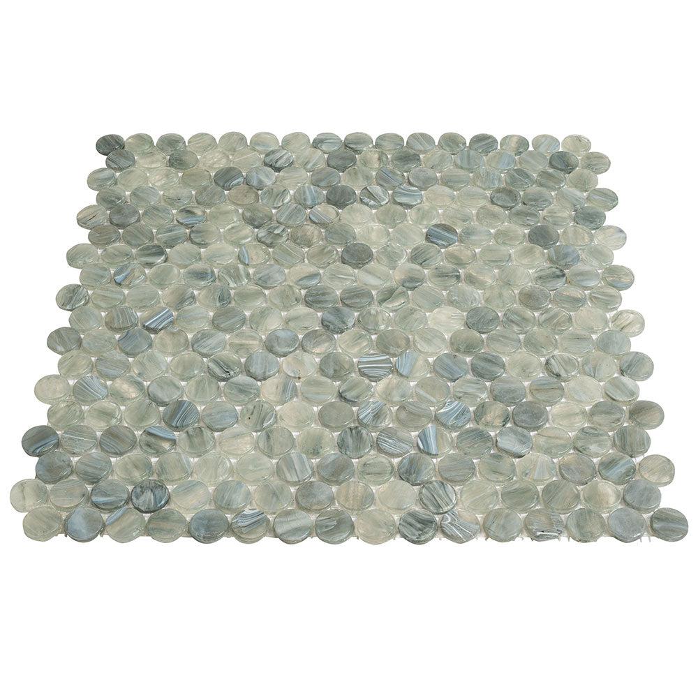 Mixed Gray Glass Penny Round Mosaic Tile - Image 7