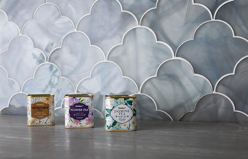 Sea Glass Cloud Blue Mosaic Tile - Image 5