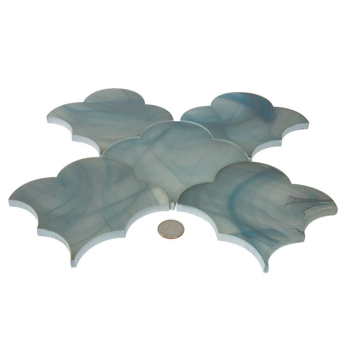 Sea Glass Cloud Blue Mosaic Tile - Image 7