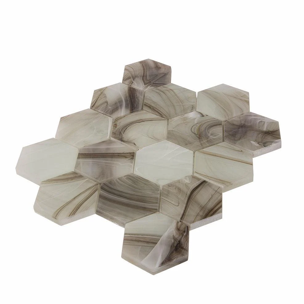Sea Glass Hexagon Amber Mosaic Tile - Image 8
