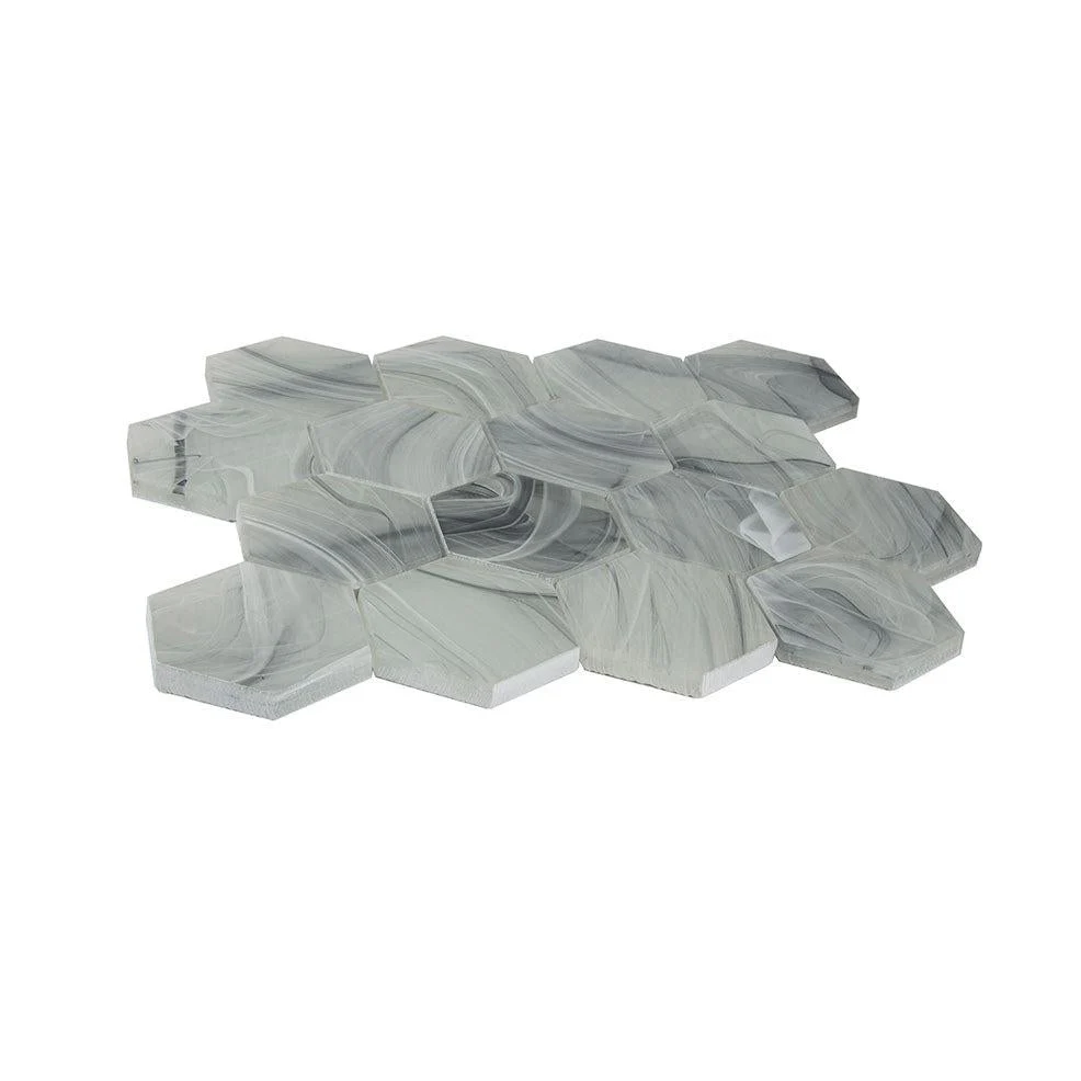 Sea Glass Hexagon Grey Mosaic Tile - Image 7