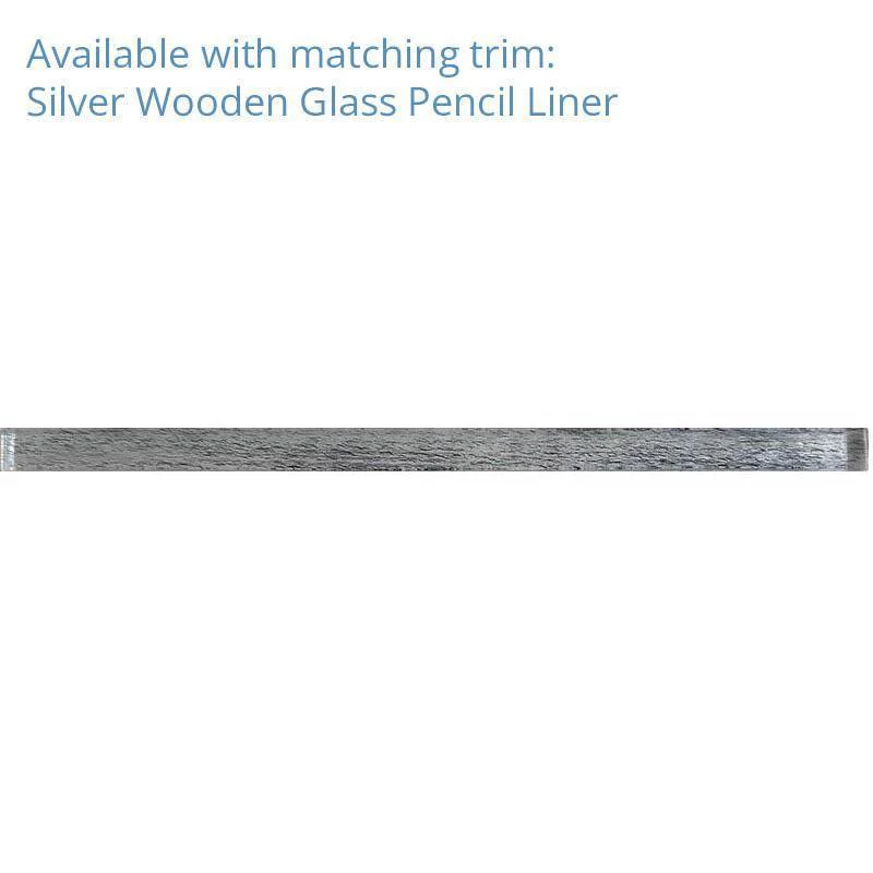 Silver Wooden Glass Subway Mosaic Tile - Image 10