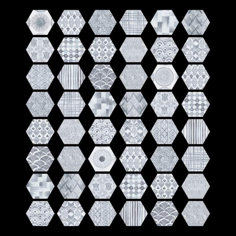 Tex Grey Hexagon Pattern Natural Porcelain Tile - Image 4