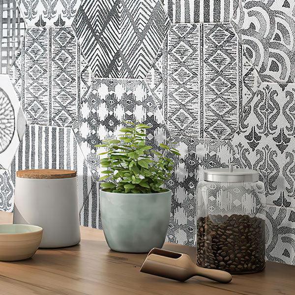 Tex Grey Hexagon Pattern Natural Porcelain Tile - Image 7